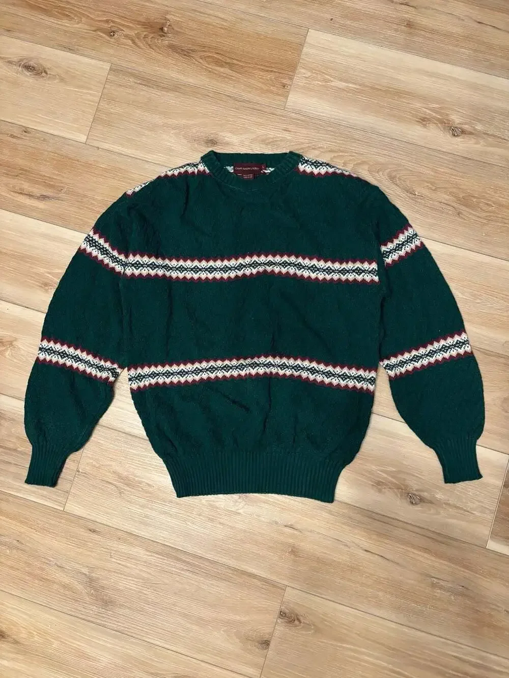 Rare Vintage Chaps Ralph Lauren Cotton Fair Isle Stripe Sweater
